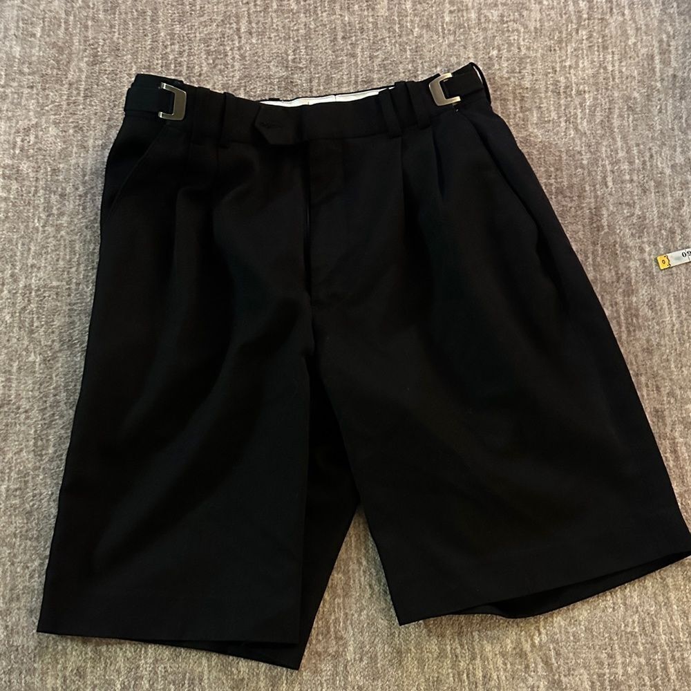 Classic Black Men's Flat Front Shorts